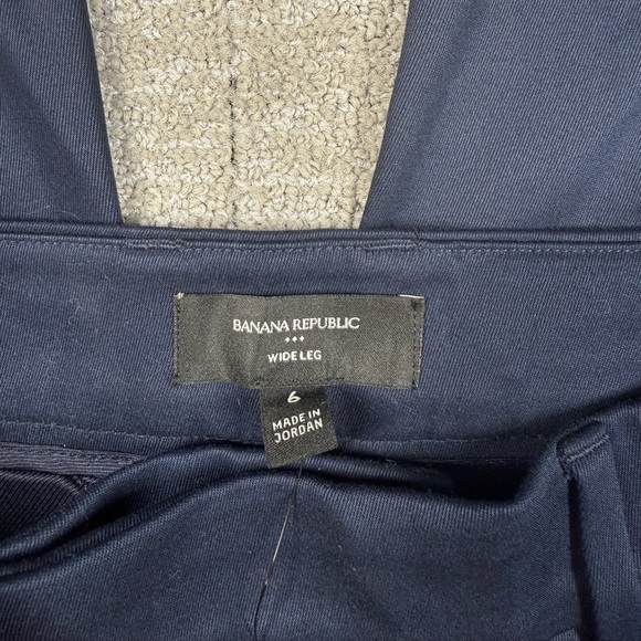 Banana Republic Wide Leg Mid Rise Full Length Blue Trouser Pant NWT Sz 6 - Picture 2 of 10